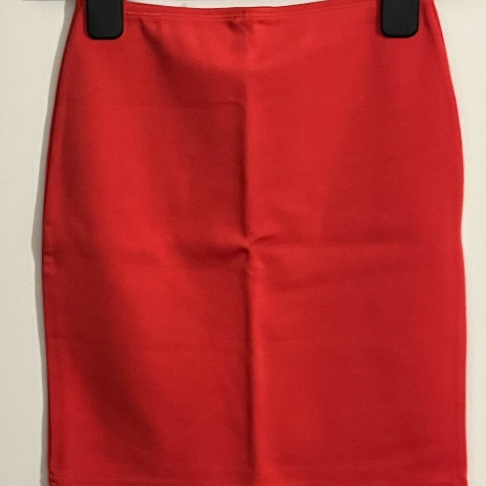 American Apparel Girls Fire Coral Ponte Mini Skirt Size Small NWT